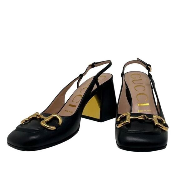 GUCCI MID-HEEL SLINGBACK WITH HORSEBIT - Picture 1 of 16